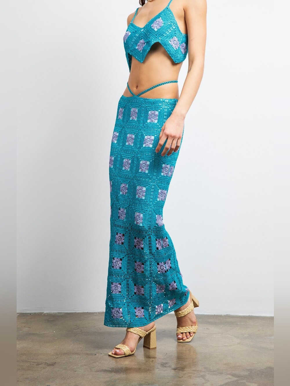 Lisa maree Turquoise Crochet Set Skirt - Picture 2 of 11